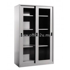 S-119 FULL HEIGHT STEEL CUPBOARD WITH GLASS SLIDING DOOR